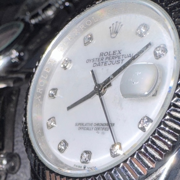 Rolex Gold and Silver Watch with Diamond Markers - Picture 5 of 12